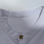KZZ Plus Size Solid Color Short-Sleeve Button-Up Shirt