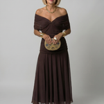Calen | Off Shoulder Flow Midi Dress