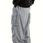 KZZ Loose Lightweight style Sports Pants Men Trousers Large pocket cargo casual trousers