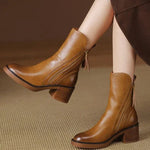 Léonie | Bottines en cuir à talon confortable