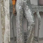 Valentina Rossi | Sequin Straight-Leg Party Pants For Women