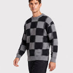 KZZ Men's plaid knit top