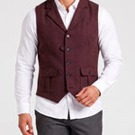 KZZ Men's solid color button front pocket suit vest