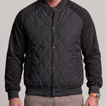 KZZ Men's Solid-Color Raglan-Sleeve Button-Front Thickened Jacket