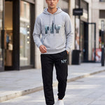 KZZ Men's Letter-Print Hoodie and Joggers