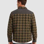 KZZ Men's Plaid Shirt Jacket