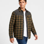 KZZ Men's Plaid Shirt Jacket