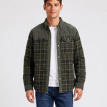 KZZ Men's Plaid Shirt Jacket