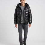 KZZ Men's Solid Thickened Men's Hooded Winter Jacket