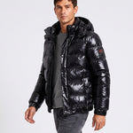 KZZ Men's Solid Thickened Men's Hooded Winter Jacket