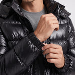 KZZ Men's Solid Thickened Men's Hooded Winter Jacket