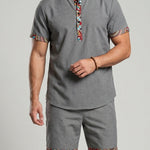 KZZ Regular-fit short-sleeved top and drawstring-waist shorts