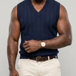 KZZ Men's V-neck sleeveless knit vest