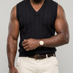 KZZ Men's V-neck sleeveless knit vest