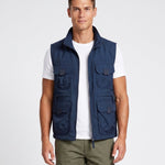 KZZ Men's Solid-Color Zipper-Pocket Vest