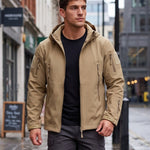 KZZ Slim-fit woven solid color long-sleeved hooded jacket