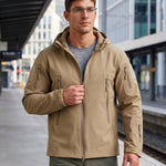KZZ Slim-fit woven solid color long-sleeved hooded jacket
