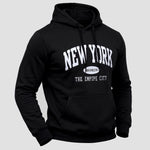 KZZ Men's New York Print Hoodie and Drawstring Sweatpants Set