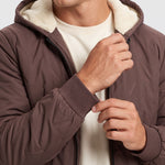 KZZ Men's basic slim-fit retro woven warm hooded jacket