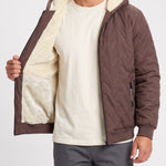 KZZ Men's basic slim-fit retro woven warm hooded jacket