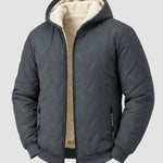 KZZ Men's basic slim-fit retro woven warm hooded jacket