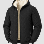 KZZ Men's basic slim-fit retro woven warm hooded jacket