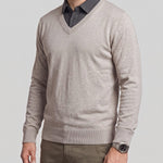 KZZ Men's Comfortable Faux-Layer Knit Top