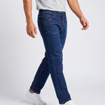 KZZ Men's loose-fitting, warm fleece-lined straight-leg jeans