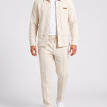 KZZ Men's Business Casual Shirt Jacket Long-Sleeved Trousers Suit