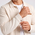 KZZ Men's Business Casual Shirt Jacket Long-Sleeved Trousers Suit