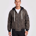 KZZ Men's Spring Hooded Zip-Up Jacket