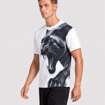 KZZ Men's Slim-Fit Short-Sleeve T-Shirt with Leopard Print