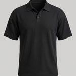 KZZ Men's Waffle-Knit Polo Shirt