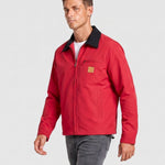 KZZ Men's Collared Zip-Up Cropped Jacket