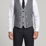KZZ Men's V-neck double-breasted casual vest
