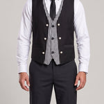 KZZ Men's V-neck double-breasted casual vest