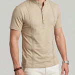 KZZ Men's Solid-Color Slim-Fit Casual Polo Shirt