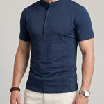 KZZ Men's Solid-Color Slim-Fit Casual Polo Shirt