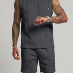 KZZ Sleeveless crew-neck pullover and drawstring shorts