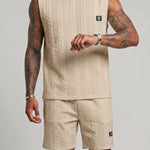 KZZ Sleeveless crew-neck pullover and drawstring shorts