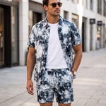 KZZ Tie-dye short-sleeve shirt and shorts set