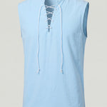 KZZ Men's Drawstring Linen Vest