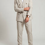 KZZ British-style striped double-breasted blazer and trousers