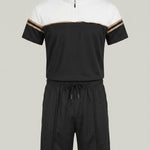 KZZ Short-sleeve half-zip T-shirt and drawstring shorts