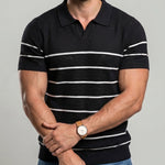 KZZ Men's Striped Short-Sleeve Top