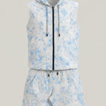 KZZ Tie-dye hooded quick-dry tank top and shorts