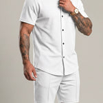 KZZ Men's smart-casual athletic short-sleeve tops and shorts