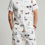 KZZ Printed top and drawstring shorts