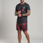 KZZ Short-sleeved T-shirt and casual all-over print athletic shorts