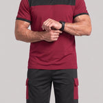 KZZ Men's Color-Block Short-Sleeve T-Shirt and Cargo Shorts Set